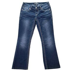 Silver Jean Women 31x28 Hemmed Up Tag 29x33 Aiko Bootcut Dark Blue Denim